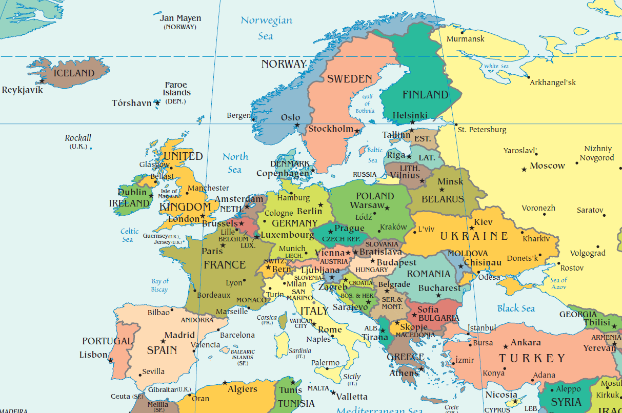 European political map - visiting every country in Europe